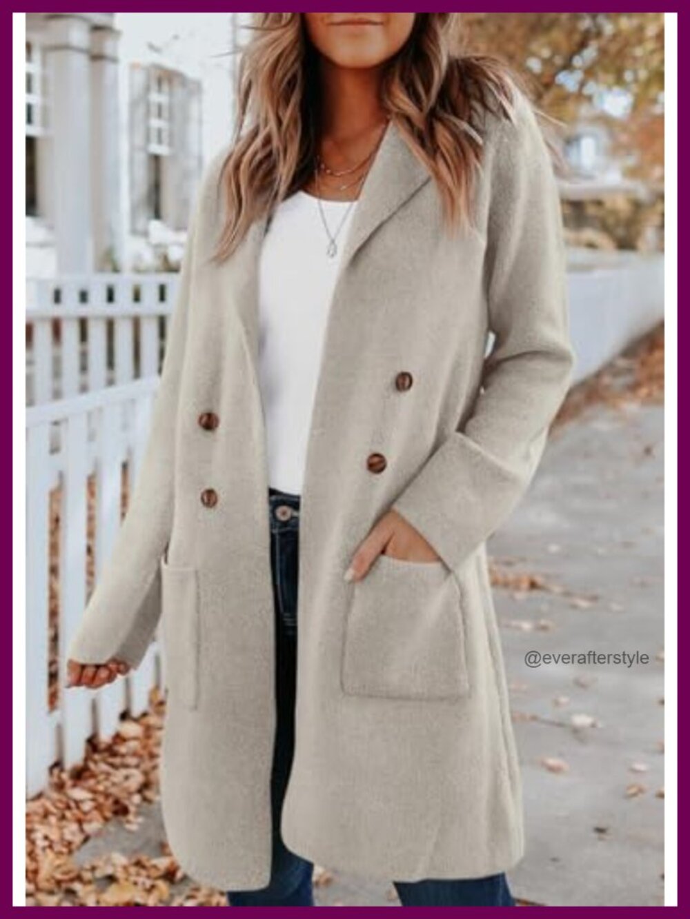 Knit Long Cardigan Sweater Open Front Notch Collar Pockets Midi Length Layering - Picture 4 of 6
